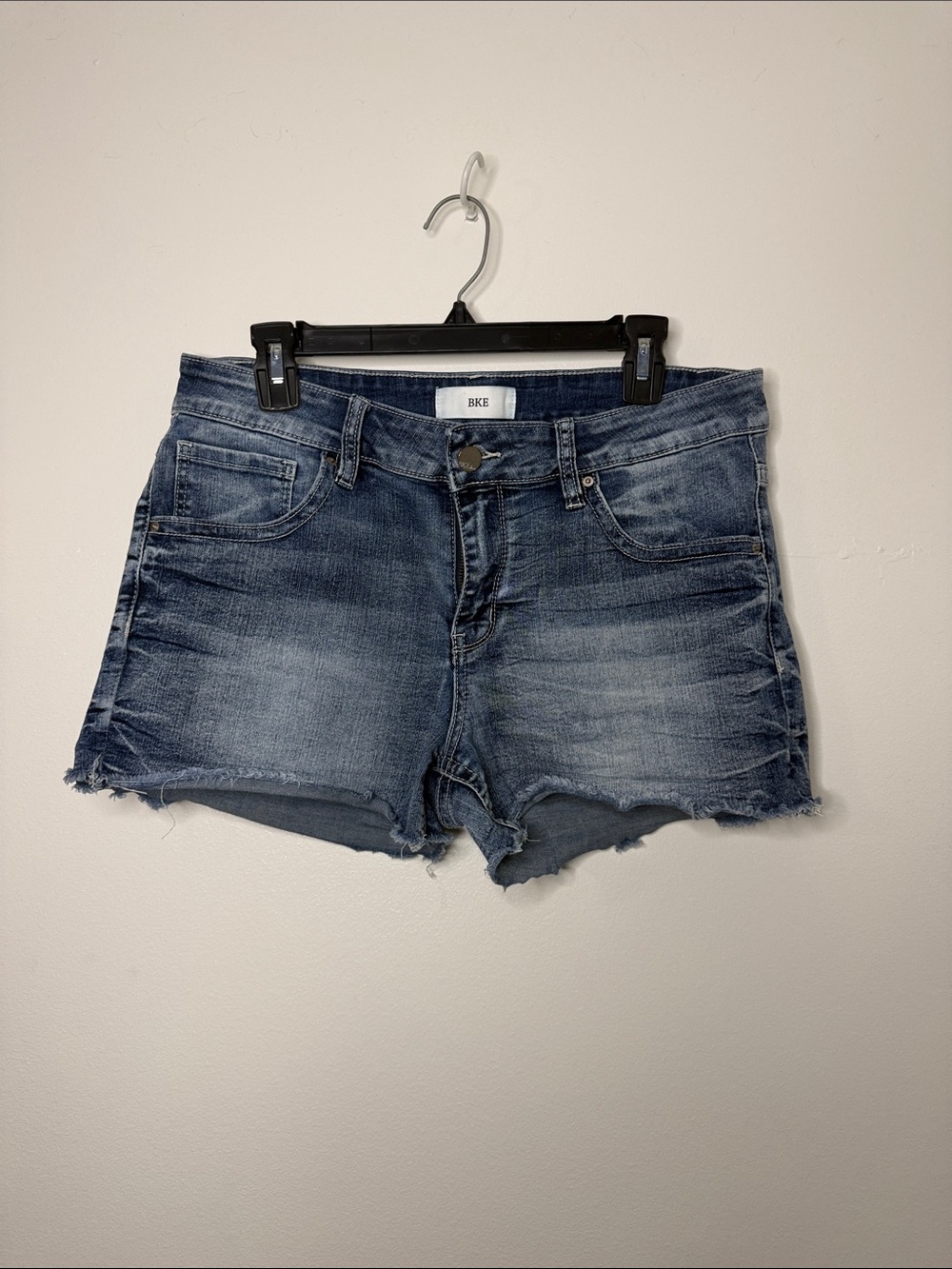 BKE Women's Medium Blue Distressed Denim Cutoff Shorts